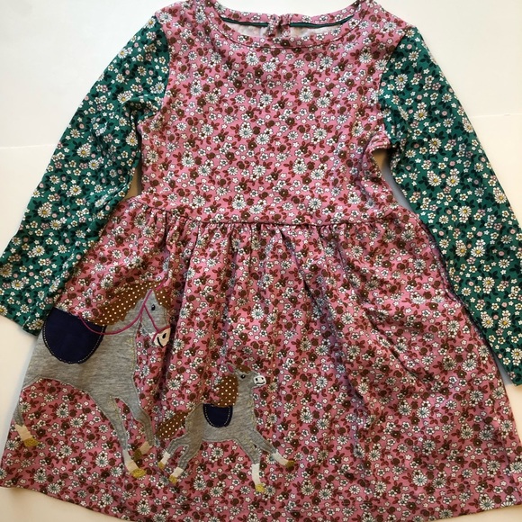 NWOT Mini Boden Appliqué Horse Dress - Picture 4 of 6